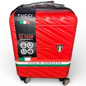 Tucci Red Hardshell Carry- on Suitcase 17”